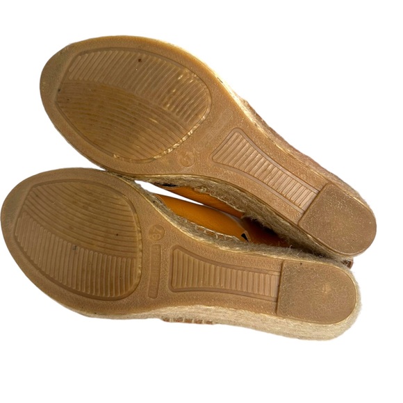 Maypol Anthropologie Leather Wedge Espadrille Criss Cross Sandals Size 37 - Picture 6 of 8